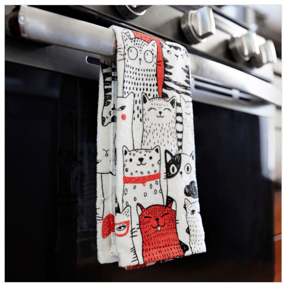 Cat Lady Box Cat Craze Dish Towel NEW